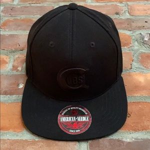 American Needle Black Chicago Cubs Snapback Hat